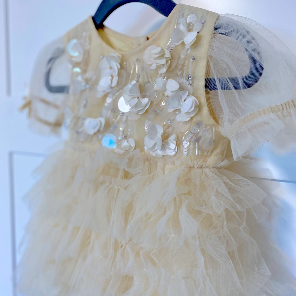 Tutu Du Monde Yellow Sequined Dress w/matching Headband - Picture 2 of 6